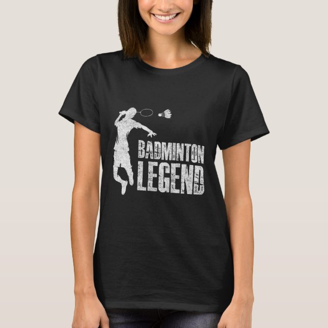 Camiseta Jogador de Badminton Legend Racket Shuttle (Frente)