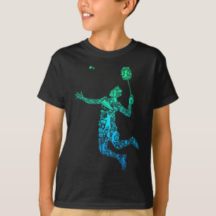 Camiseta Jogador de Badminton Peteca Meninos Homens Juventu