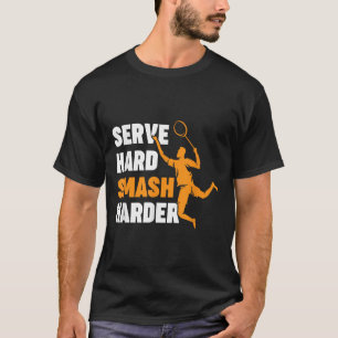 Camiseta Jogador de Badminton Peteca Servir Duro Smash Mais