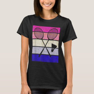 Camiseta Jogador de Badminton Raquete Garotas Crianças Mulh