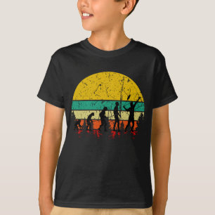 Camiseta Jogador de Badminton Retro Evolução do Badminton