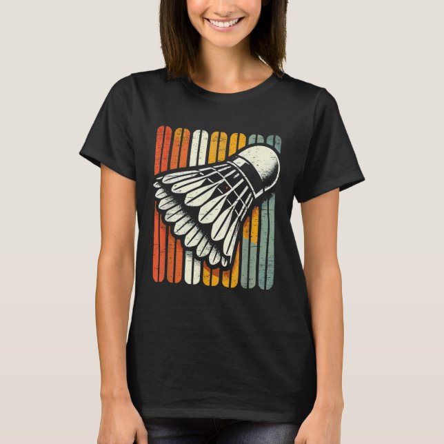 Camiseta Jogador de Badminton Retro Shuttle (Frente)