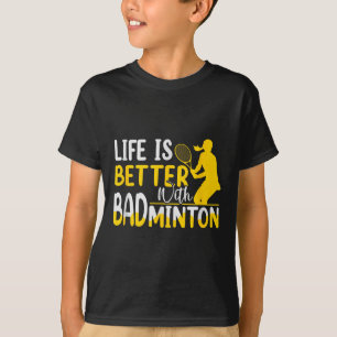 Camiseta Jogador de Badminton Shuttle Racket de Badminton _