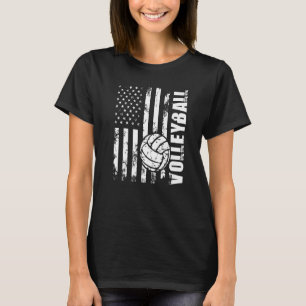 Camiseta Jogador de Bandeiras Americanas de Voleibol de Pra