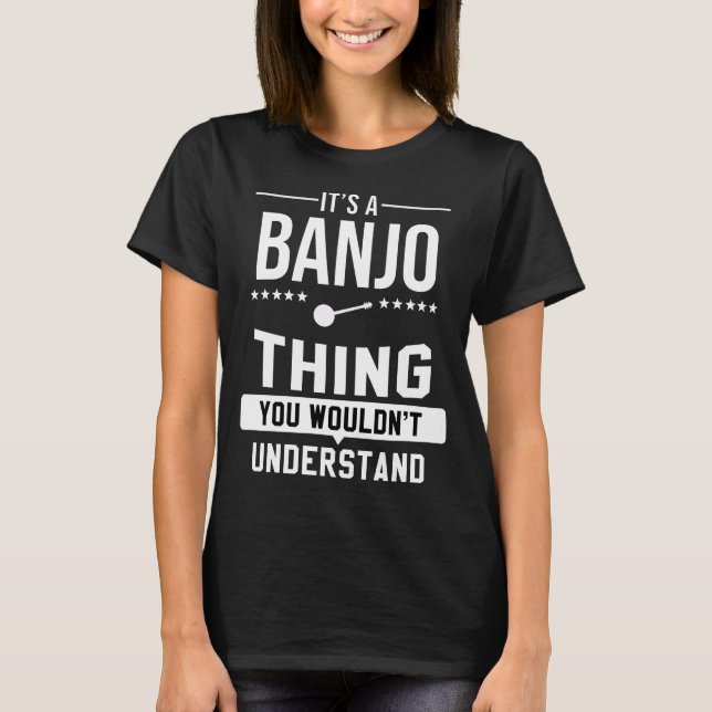 Camiseta Jogador de Banjo Bluegrass para músicos (Frente)