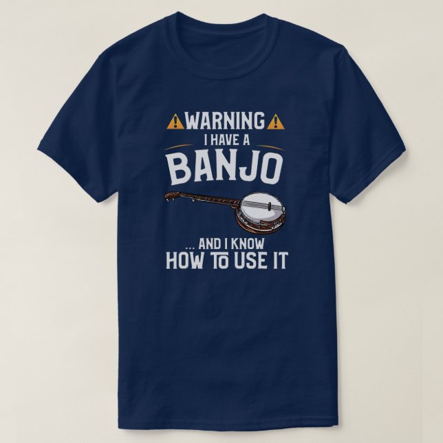 Camiseta Jogador de Banjo Engraçado Adoraria (Frente do Design)
