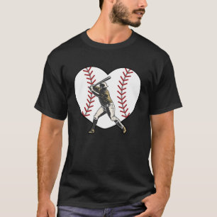 Camiseta Jogador de Baseball com Bateria do Coração com Bei