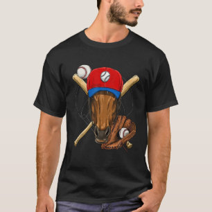 Camiseta Jogador de Baseball em Cavalo Amante de Baseball e