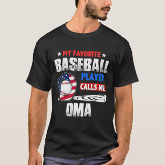 Camiseta Jogador de Baseball Favorito Me Chama De Bandeira