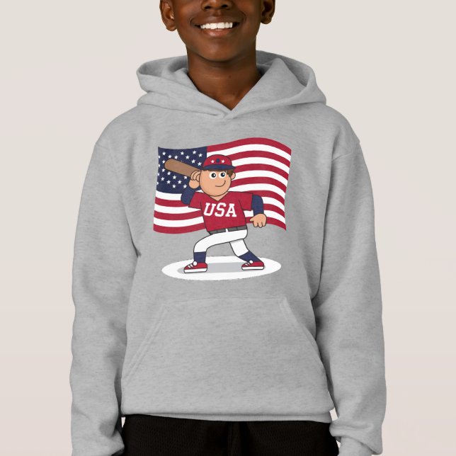 Camiseta Jogador de Baseball Patriótico (Frente)