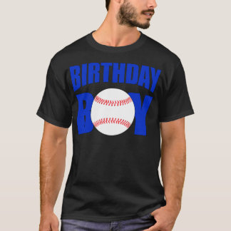 Camiseta Jogador de basebol Birthday Boy Blue Baseball Birt