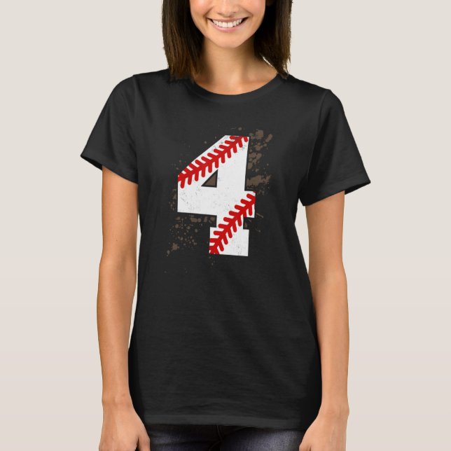 Camiseta Jogador de basebol com 4 anos de idade (Frente)