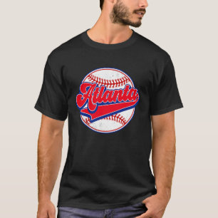 Camiseta Jogador de basebol e ventilador da Vintage Atlanta