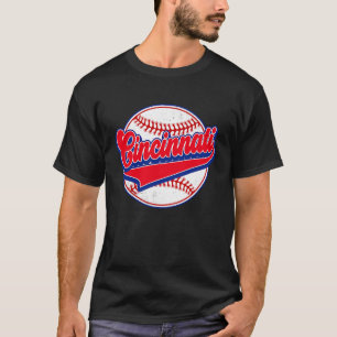 Camiseta Jogador de basebol Vintage Cincinnati Cityscape e