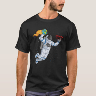 Camiseta Jogador De Basquete Astronauta Joga Basquete No Sp
