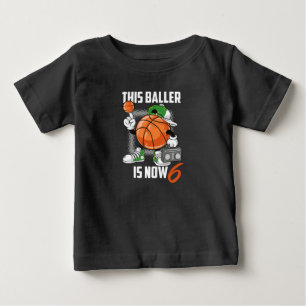 Camiseta Jogador De Basquete De Aniversário De 6, Funny, 6 