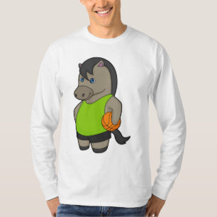 Camiseta Jogador de basquete de cavalos
