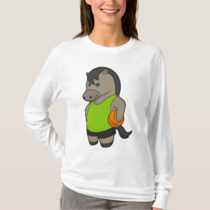 Camiseta Jogador de basquete de cavalos