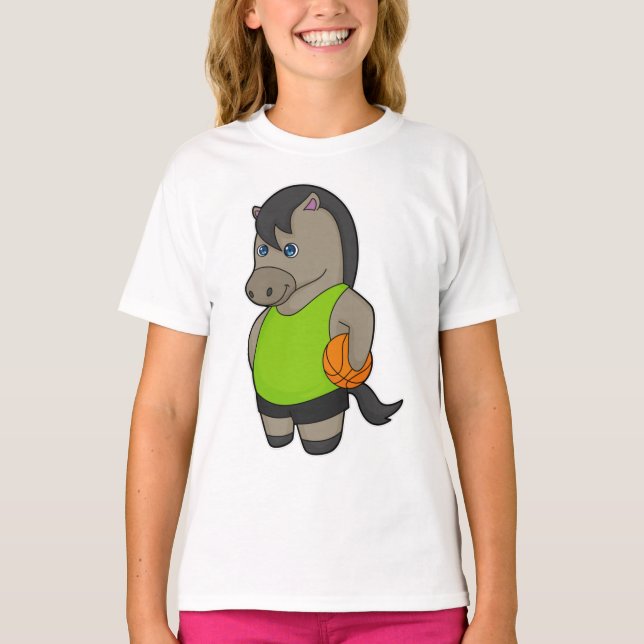 Camiseta Jogador de basquete de cavalos (Frente)