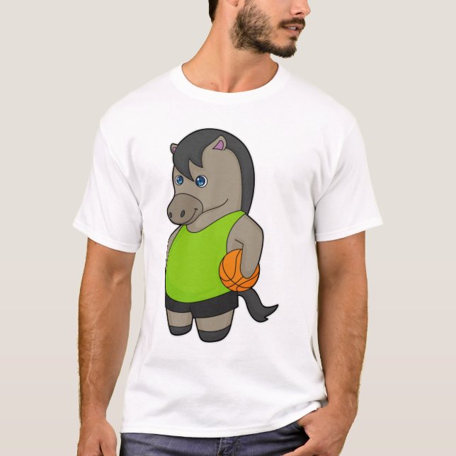 Camiseta Jogador de basquete de cavalos (Frente)