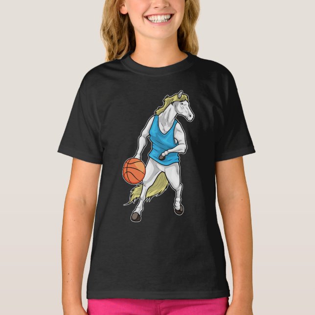 Camiseta Jogador de basquete de cavalos (Frente)