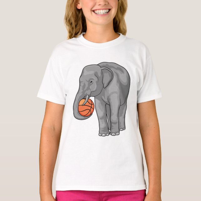 Camiseta Jogador de basquete de elefante (Frente)