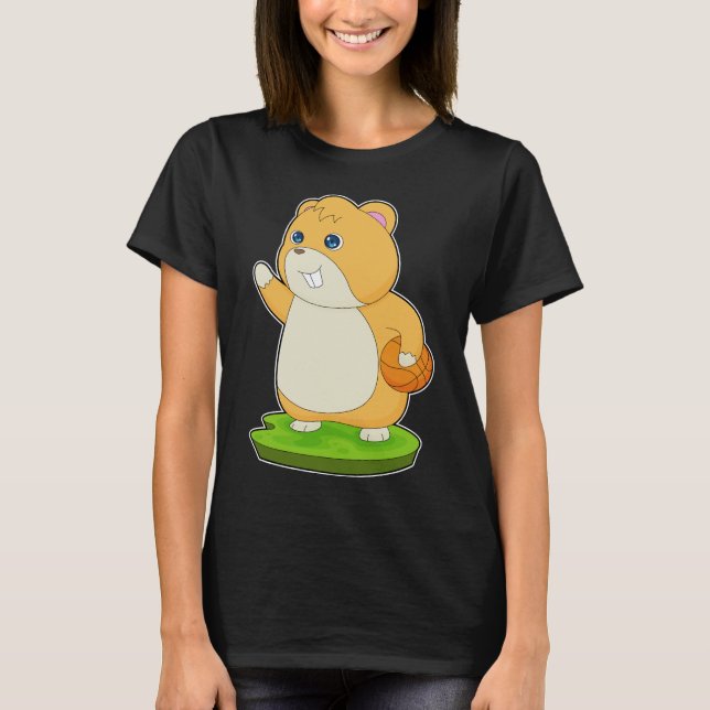 Camiseta Jogador de basquete de Hamster (Frente)