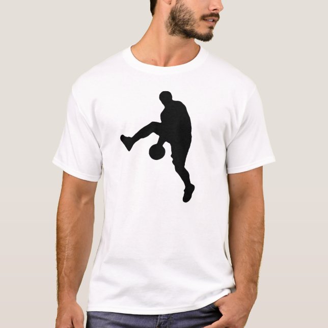 Camiseta Jogador de basquete de pop Art Silhouket (Frente)