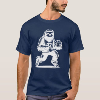 Camiseta Jogador de Basquete de Preguiça Esportes Silhueta 