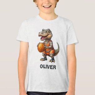 Camiseta Jogador de Basquete Dinossauro Fofo