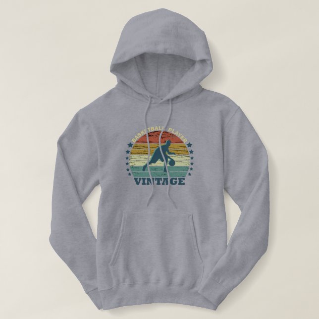 Camiseta Jogador de basquete dribblando vintage retro sunse (Frente do Design)