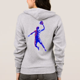 Camiseta Jogador de Basquete Enterrada, Design Vermelho e A