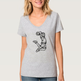 Camiseta Jogador de Basquete Fazendo Design Escuro de Slam 