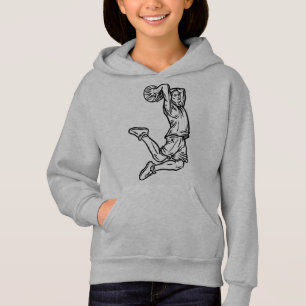 Camiseta Jogador de Basquete Fazendo Design Escuro de Slam