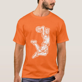 Camiseta Jogador de Basquete Fazendo Design Luz de Slam Dun