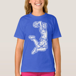 Camiseta Jogador de Basquete Fazendo Enterrada Design Luz