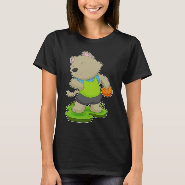 Camiseta Jogador de basquete gato Basquete (Frente)