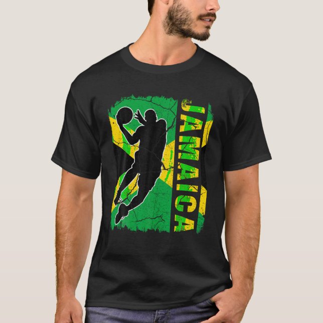 Camiseta Jogador de Basquete jamaicano - Jamaica - Bandeira (Frente)