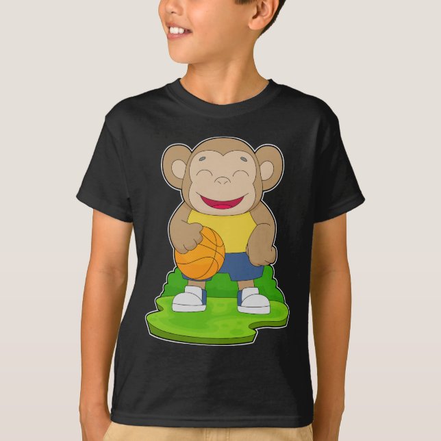 Camiseta Jogador de basquete macaco Basquete (Frente)