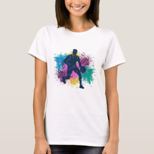 Camiseta Jogador de Basquete Mancha de Cor Sujas