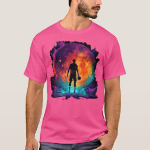 Camiseta Jogador De Basquete Na Design De Arte