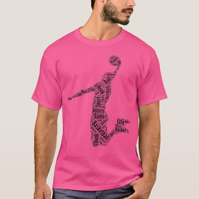 Camiseta Jogador de Basquete Palavra - Lover de Basquete (Frente)