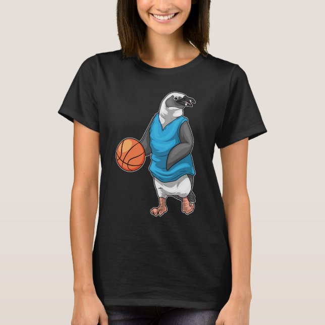 Camiseta Jogador de basquete pinguim Basquete (Frente)