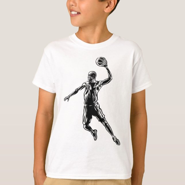 Camiseta Jogador de basquete Slam Dunk Dark Design (Frente)