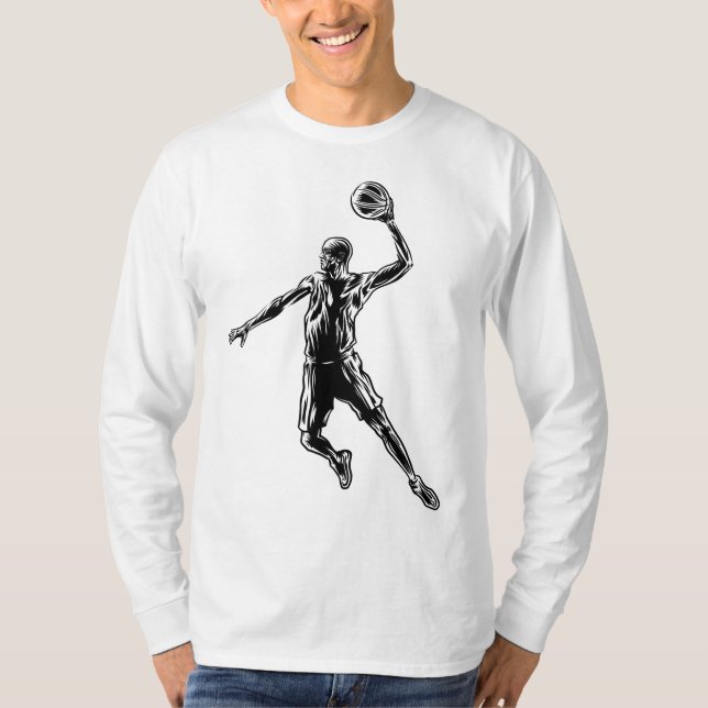 Camiseta Jogador de basquete Slam Dunk Dark Design (Frente)