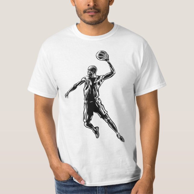 Camiseta Jogador de basquete Slam Dunk Dark Design (Frente)