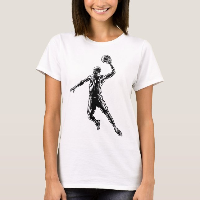 Camiseta Jogador de basquete Slam Dunk Dark Design (Frente)