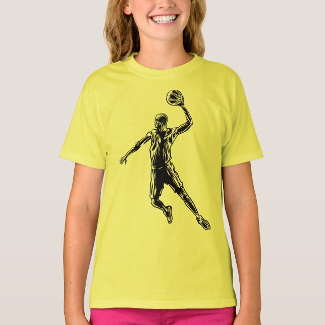 Camiseta Jogador de basquete Slam Dunk Dark Design (Frente)