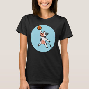 Camiseta Jogador de Basquete Vaca Fazenda Animal Bola Espor