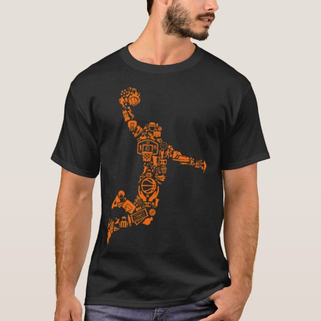 Camiseta Jogador de basquetebol Dunk, jogador de basquetebo (Frente)